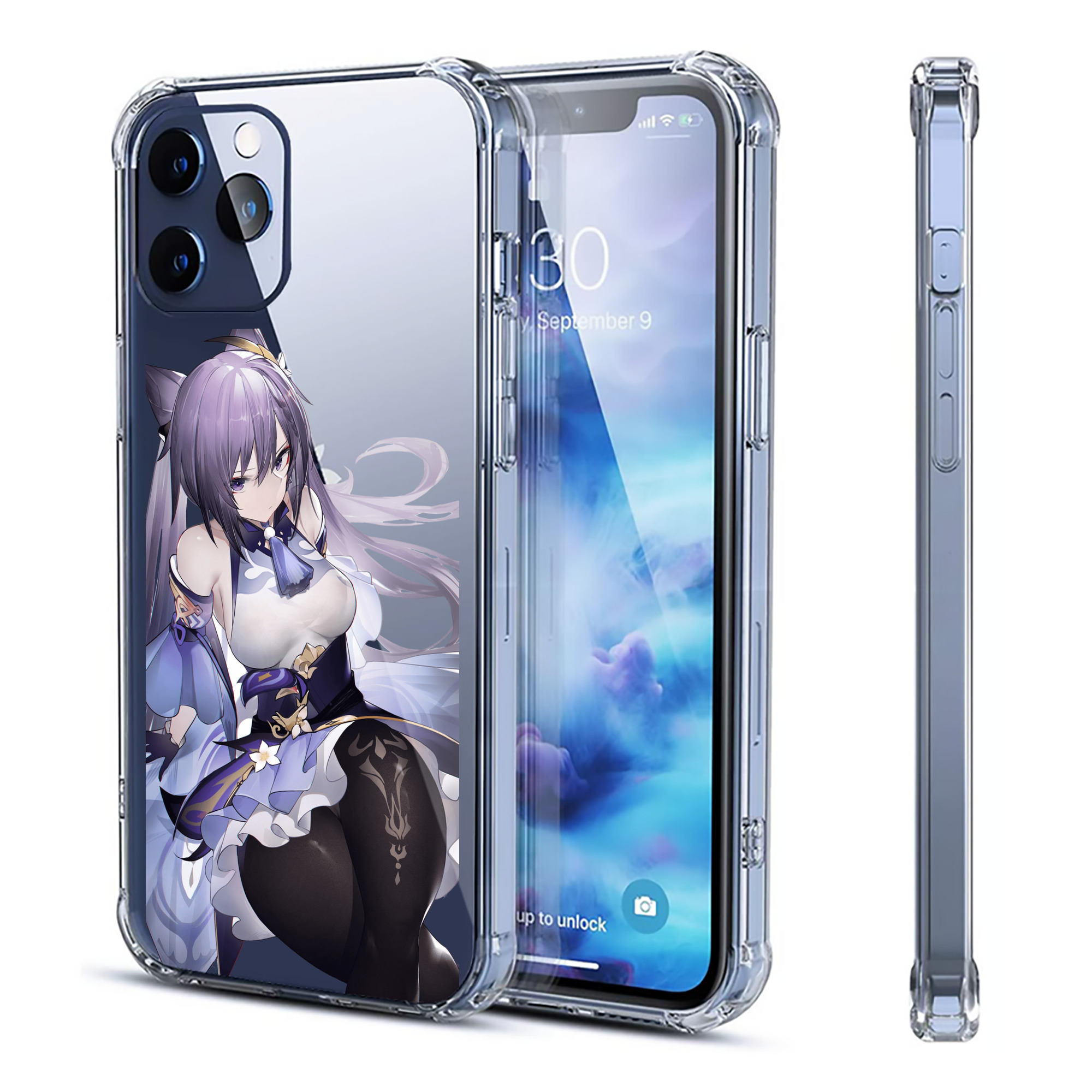 げんし神 刻晴 こくせい genshin Kokusei 【iPhone 12シリーズ対応】透明スマホケース（クリアソフトケース）